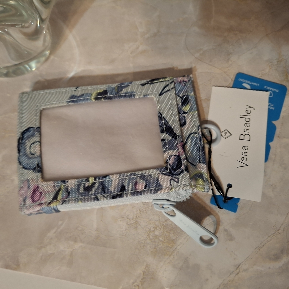 Vera Bradley Blue Floral Wallet Made From Recycled Bottles Nwt - Picture 3 of 4
